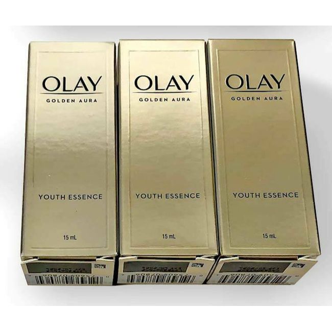 3X OLAY Golden Aura Youth Facial Essence Face Serum, 0.5 oz EA, EXP 10/2021