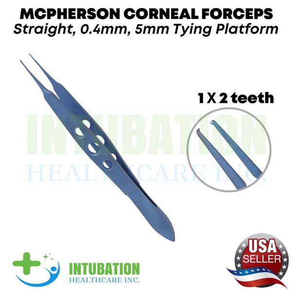 McPherson Corneal Forceps 1x2 Teeth Titanium Surgical Ophthalmic Instruments