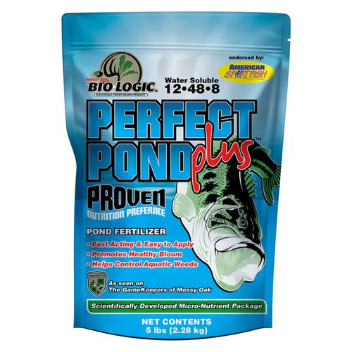 BioLogic Perfect Pond Plus, Fish Pond Fertilizer, Granular Fish Pond and Plant Fertilizer, Fast Acting & Easy to Apply, 5 lb Bag Broadcasts 1 Acre