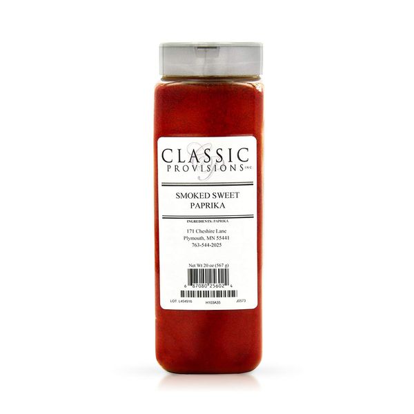 Classic Provisions Spices Rich in Flavor for Spanish Cuisine Fish Meat BBQ Sauce and More, Paprika, Smoked Sweet, 20 Ounce