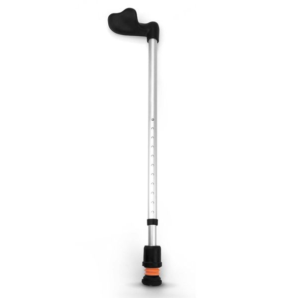 Mobility Choices Left Handed Ergonomic Fischer Handle Lightweight Height Adjustable Walking Stick with Flexyfoot Shock Absorbing Ferrule