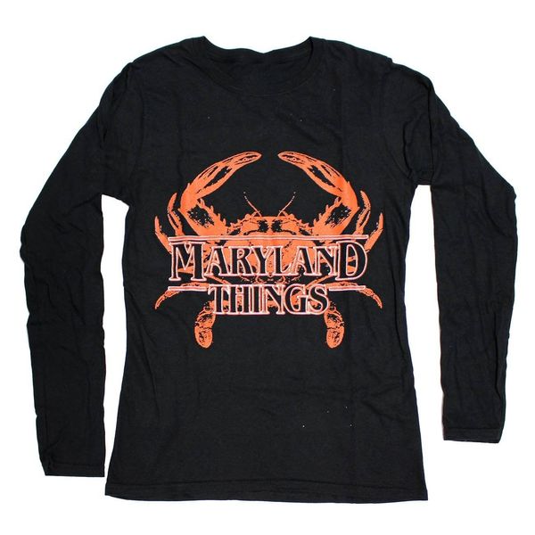 Maryland Things (Black) / Ladies Long Sleeve Shirt - Small / Black