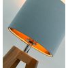 Duck Egg Blue Velvet Brushed Copper Oval Lampshade