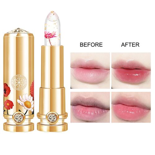 Colour-changing lipstick, magic temperature lipstick with flower, lipstick with temperature change, long-lasting moisturising, non-fading lip balm