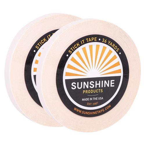 Sunshine Tape 2 Pack Stick It Wig Adhesive Tape Roll - 1/2" x 36 YDS - Double Sided, Medical Grade - Toupee and Wig Tape
