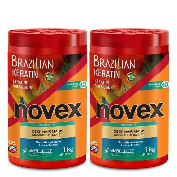 NOVEX Hair Mask (1kg)- 2 Pack (Brazilian Keratin)