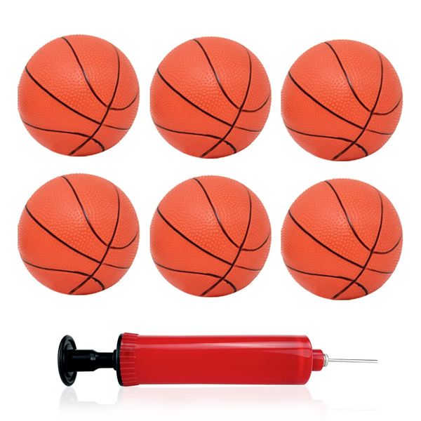 Hymaz Set of 6 Kids Balls Kids Basketball Toys Mini Baskets Rubber Ball Quasi Ball Birthday Present Gift Toy (New Edition)