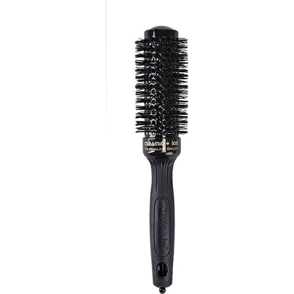 Olivia Garden Expert Blowout Shine - Black - 35 - Round Antistatic Ceramic Brush for Shiny and Frizz-free Blowouts