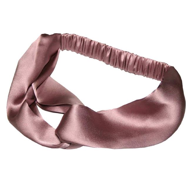 LSHARON 100% Mulberry Silk Women Elastic Hair Headband Hair Accessories Turban Headbands Twisted (Pink)