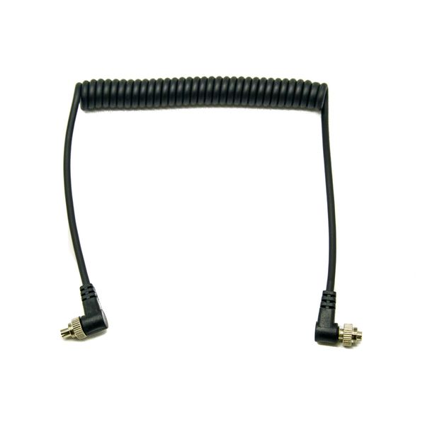PROtastic Flash Sync Cable : Male PC to Male PC Coiled Cable, 30cm - 100cm Long.