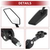 ACROPIX M10 Motorcycle Rear View Mirror Bar End Side Mirror Mount Adjustable Black Plastic Prismatic Shape