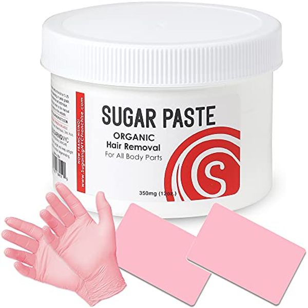 Sugaring Paste Package - 12oz Sugaring Paste for sensetive skin and set of Gloves and Two Plastic Applicators