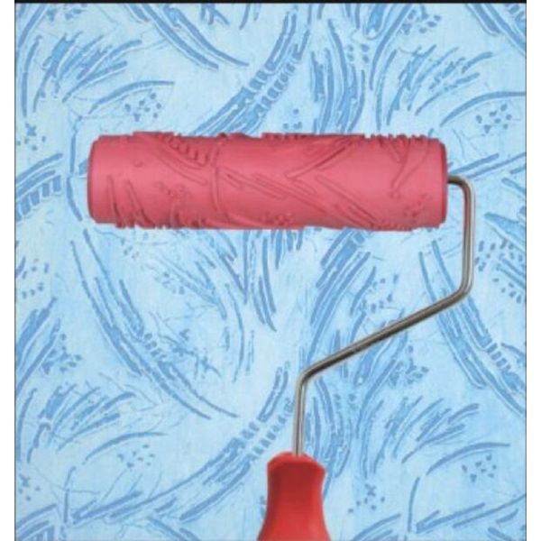 Greek Art 7" DIY Patterned Paint Roller Decorative Rubber Roller with Plastic Handle (Model 049)
