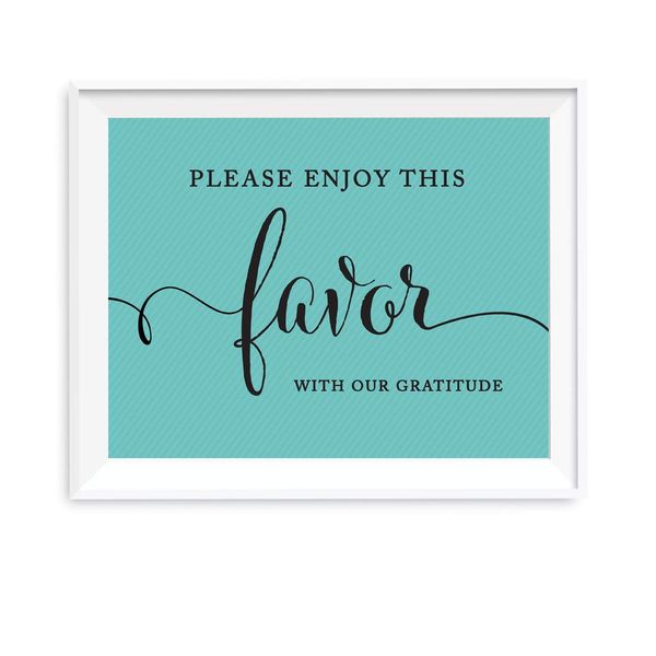 Andaz Press Bride & Co. Collection, Please Take this Favor with Our Gratitude Party Sign, 8.5x11-inch, 1-pack, For Bridal Shower, Engagement, Wedding, or Baby & Co Baby Shower Event Decorations