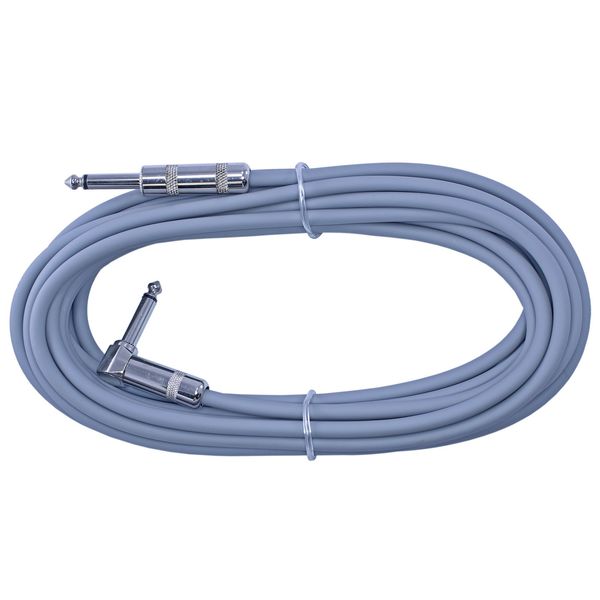 Yovus Flexible Guitar Cable Right Angle to Straight 1/4" (20ft, Grey)