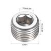 uxcell Hex Countersunk Plug Stainless Steel Pipe Fitting NPT Male Thread Socket Pipe Adapter Connector 1/2NPT, 5_pcs