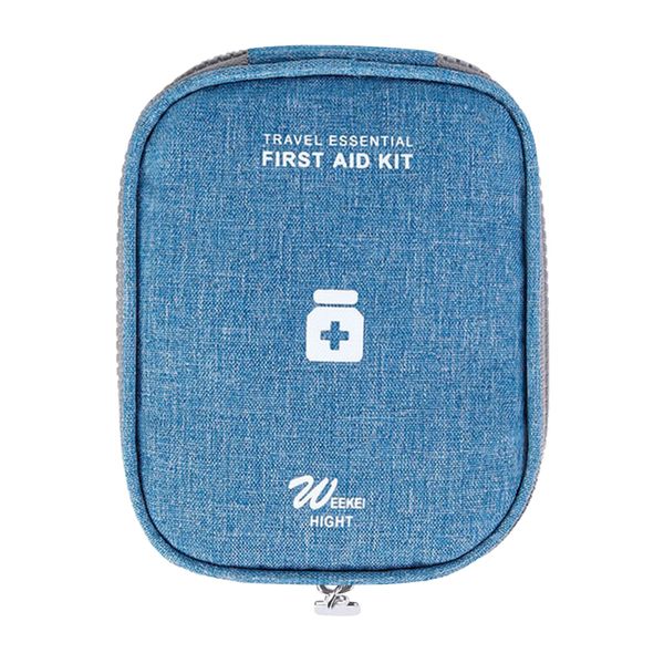 FuninCrea Mini Mdicine Storage Bag, Travel Mini First Aid Pouch, Portable Mini First Aid Kit Storage Bag for Medicine Boxes Medical Kits Empty Bag for Camping Hiking Outdoor Activities (blue)