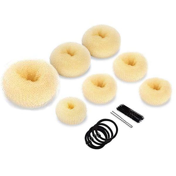 Fezf Haardonut, Duttkissen, Haaraccessoires Ringform, Donut-Haarspange, Haarschmuck Für Mädchen, Wollweiß