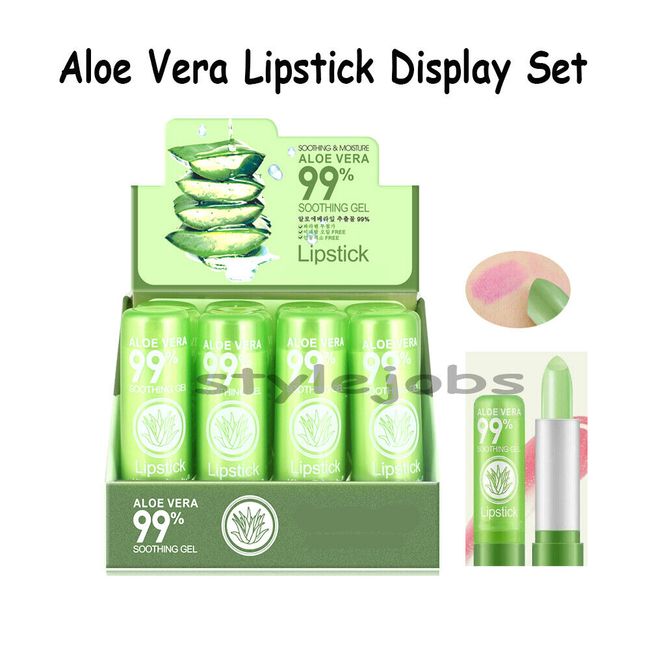 Aloe Vera Color Change Lip Balm Magic Lipstick Wholesale Display Bulk 12 PCS Set