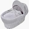 Isabella Alicia Grey dimple 3 Piece Replacement Moses Basket Dressing.