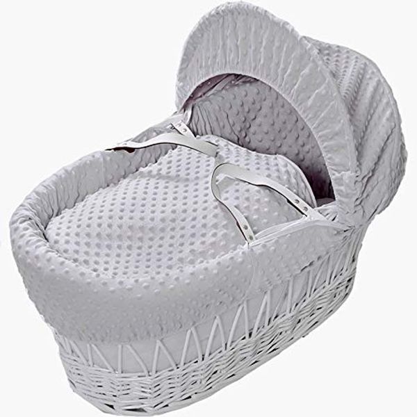 Isabella Alicia Grey dimple 3 Piece Replacement Moses Basket Dressing.