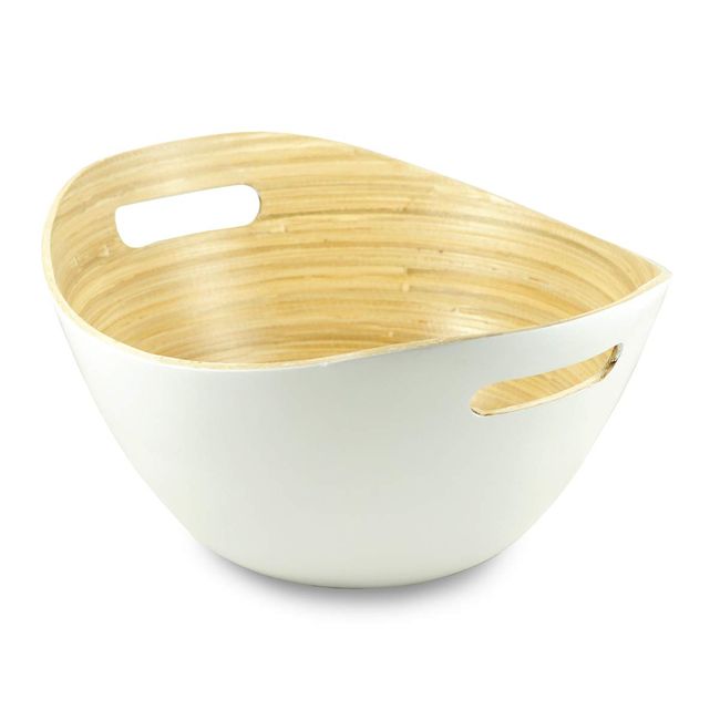 Large Reusable Popcorn Bowl and Chip Holder, Snack Container | Serving Bucket for Family and Parties | Lightweight Bamboo Wood Party Bowls, Buckets, Holders and Containers