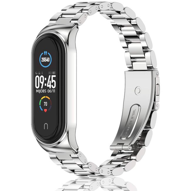 Mi Band 6 Strap for Xiaomi Mi Band 5 4 3, Stainless Steel Watch Band Metal Replacement Bracelet Wristband for Mi Smart Band 5