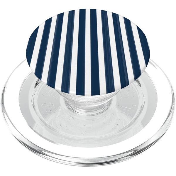 Cute Navy Blue and White Stripes Pattern Minimalist PopSockets PopGrip for MagSafe