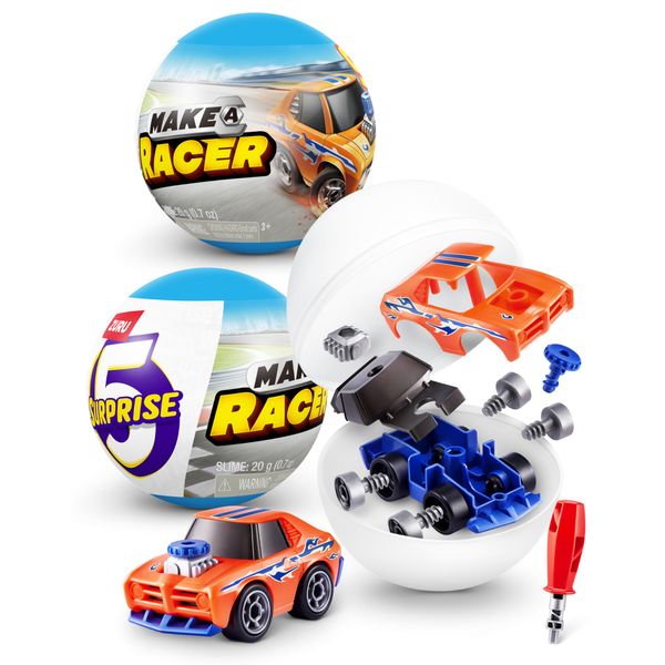 5 Surprise Zuru Make-A Racer, Racing Car, Imaginative Toy for Children, Gift for Boys and Girls from 3 Years (2 Capsules)