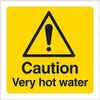 V Safety Warning Temperature- Caution Very Hot Water - 100 X 100mm