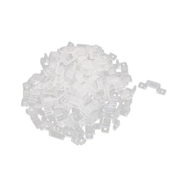 Sourcingmap 15mm x 7mm Plastic LED Light Strip Fixing Mounting Bracket Clear 100pcs