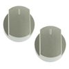 First4spares Control Knobs for Stoves Oven/Cooker/Hobs (Pack of 2, Chrome/Silver)