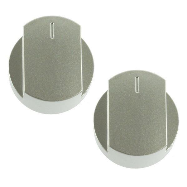 First4spares Control Knobs for Stoves Oven/Cooker/Hobs (Pack of 2, Chrome/Silver)