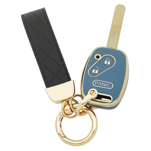 AYGUCEKE TPU Protective Key Fob Cover Case Compatible with Honda Accord Civic CR-V Fit Odyssey Pilot Ridgeline CR-Z Remote Key Fob (Blue)