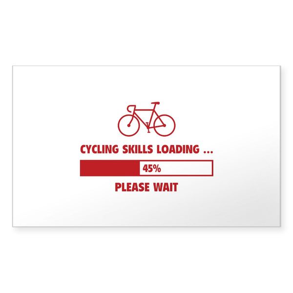 CafePress Cycling Skills Loading Rectangle Bumper Sticker Car Decal