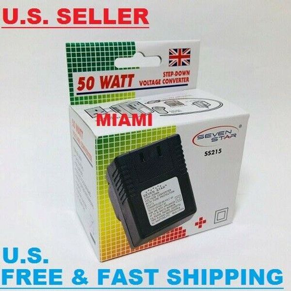 1-PK  US To UK 50 Watt Voltage Converter Step Down 220 Volt To 110 50w 240V 110V