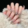 Lwenjing BY1035 Nail Tips, False Nails, 3D Nail Tips, Handmade Nail Tips, Wedding Nails, Cute, Short, Long, Nail Tips, Popular, Japanese Style, Bride Nails, Glossy, False Nails, 24 Pieces