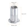 sourcing map #10-32 Rivet Nuts Aluminium Alloy Knurled Flat Head Threaded Insert Nut 60pcs