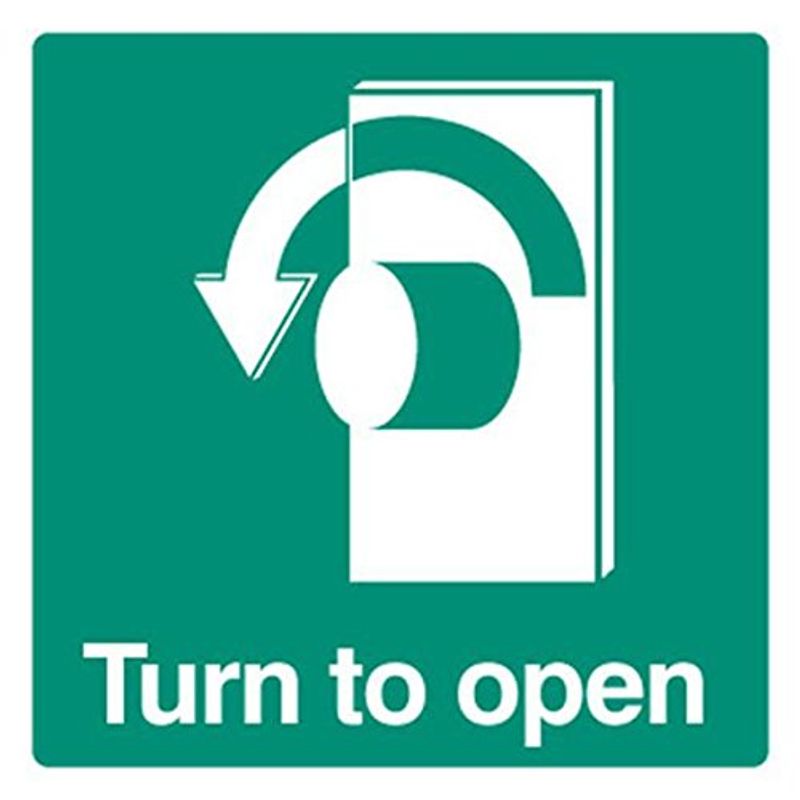 Sign, Turn To Open Left, Rp, External Height 150mm, External Width ...