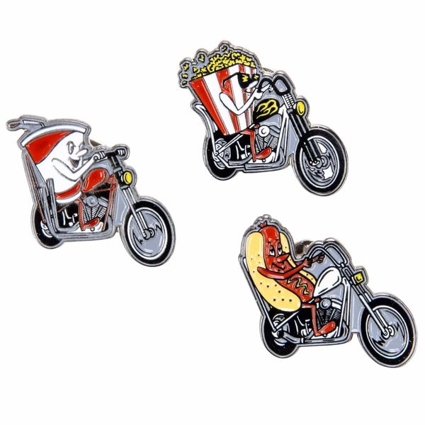 Lowbrow Customs Ride-In Movie Lapel Pin Set