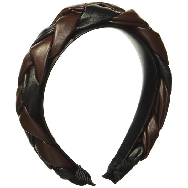 Mud Pie Women's Braided Leather Headband, Green, One Size