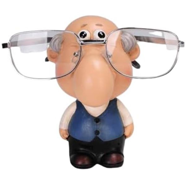 Glasses Holder Stand Nose Rack - Reading Spectacles Holders, Gift Set For Sunglasses & Normal Glasses | Novelty Decor Fun Specs Sun | Suitable For Bedroom, Home, Office & Desktop (Grandad)