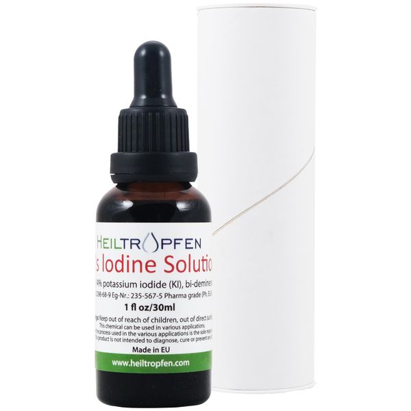7% Lugols Iodine Solution 1 Oz - 30 ml | 21% Lugol's Liquid Formulation | Made with 7 Percent Iodine and 14% Potassium Iodide | Heiltropfen®