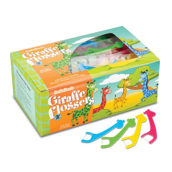SmileGoods Giraffe Flossers, Individually Wrapped, Box of 200