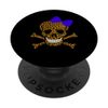 Chic Leopard Print Pirate Skull And Crossbones Blue Bow PopSockets Swappable PopGrip