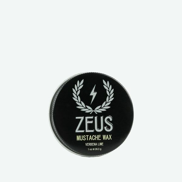 Zeus Mustache Wax in Tin Verbena Lime 1 oz