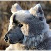Auswella Plush Grey Wolf Floppy Pose