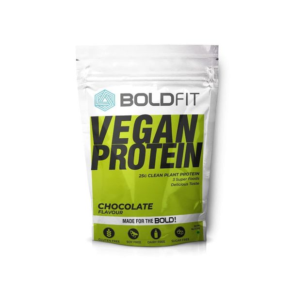 Boldfit Plant Protein Powder For Health & Wellness (Chocolate Flavour) 500g