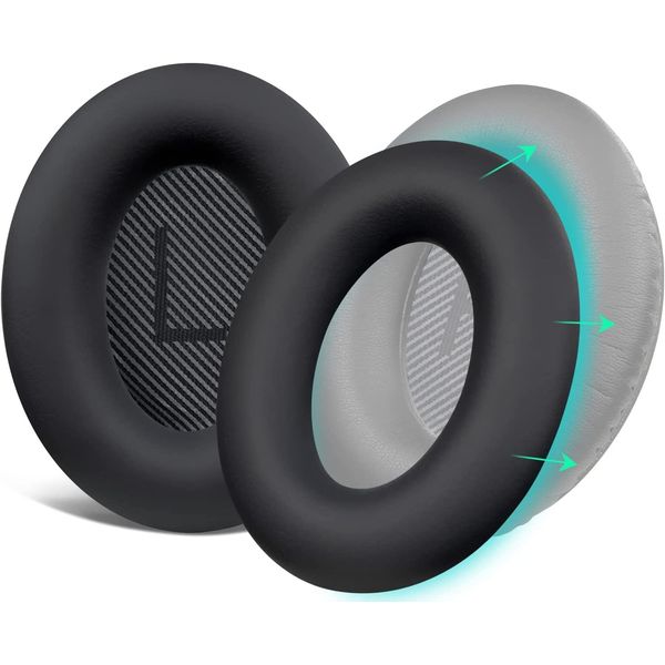 SOULWIT Silicone Ear Pads Cover Protector for Bose QuietComfort Ultra 15 QC15 QC25 QC2 QC35 QC45/Ae2 Ae2i Ae2w/SoundTrue & SoundLink AE Headphones Cushions, Sweatproof, Easily Washable - Black