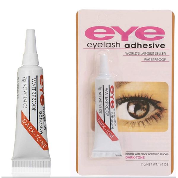 Eyelashes Waterproof Glue Strong Adhesive Clear White & Dark Tone - Black